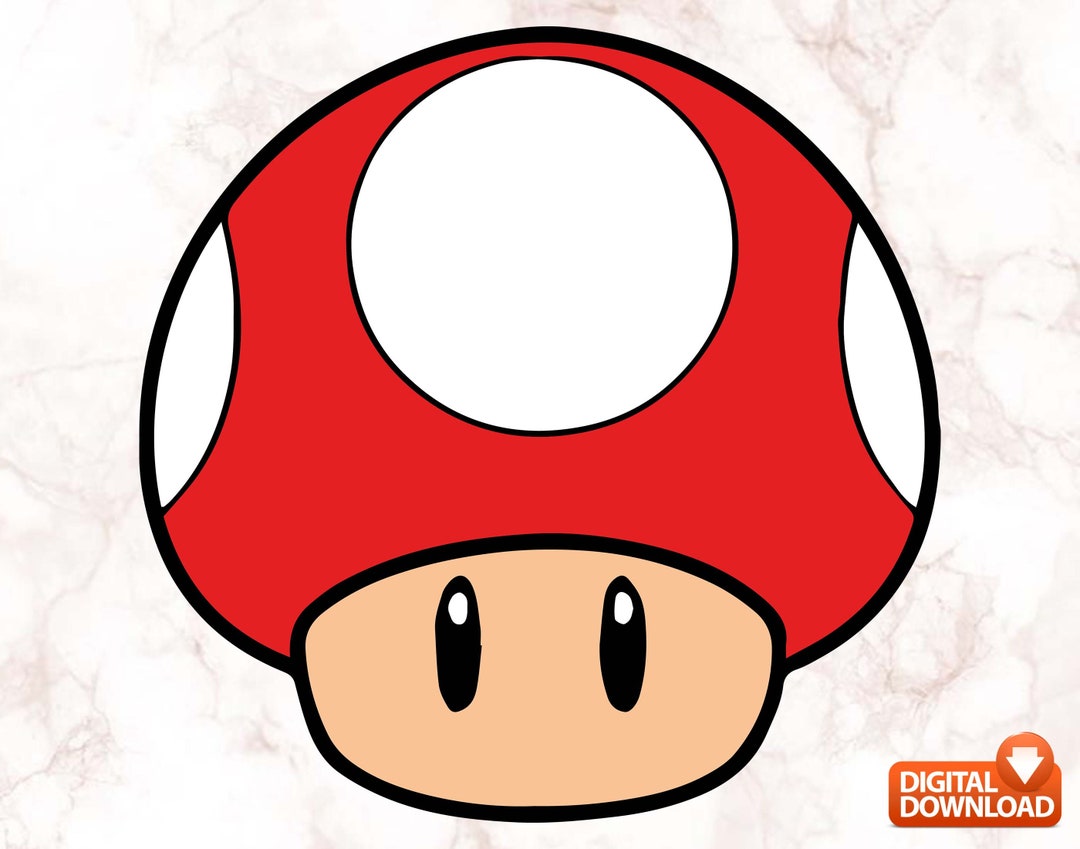 Super Mario Mushroom Red SVG DXF PNG Archivo de descarga Etsy España