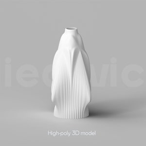 Flower Vase STL File: Abstract Ribbed 3D Print Model (Commercial Pattern)