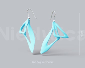 Abstract 3D Printed Earrings: Modern Jewelry Design (STL File)