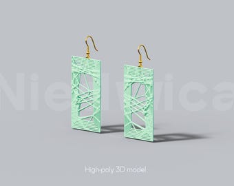 3D Printed Earrings: Modern Jewelry STL File (Digital Download)