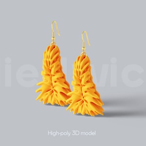 Coral Reef Earrings STL File: 3D Printing DIY Jewelry Pattern