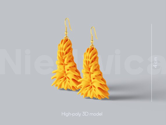 Coral Reef Earrings STL File: 3D Printing DIY Jewelry Pattern