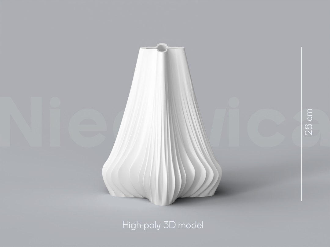 Flower Shape Vase STL FILE for 3D Printing Diy Printable Modern