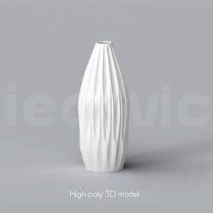 Faceted Tapered Vase STL - Elegant Geometric 3D Printable Decor digital file