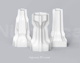3D Printable Modern Flower Vase STL Collection (Digital Download)