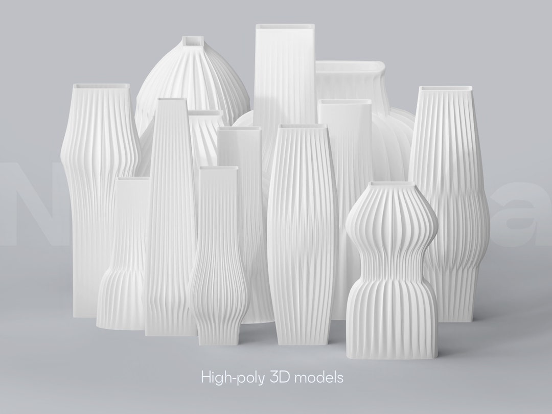 Decorative Vase Set / Printable Vase / Stl Files / 3D Models / Niedwica