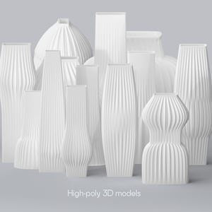 3D Printed Modern Vase Collection: STL Files (Downloadable)