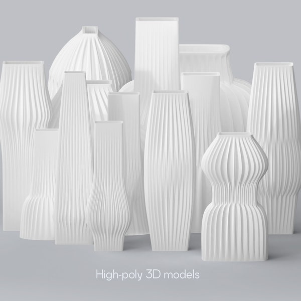 Decorative vase set / printable vase / stl files / 3D models / Niedwica / vase collection / home decor