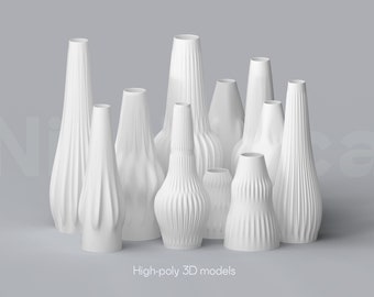 3D Printed Modern Vase Designs: STL File Collection (Downloadable Files)