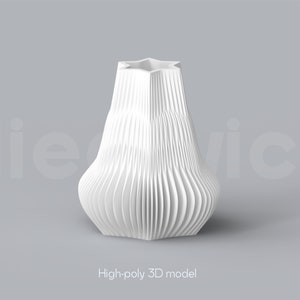 Abstract Vase 3D Model - Unique Planter Design in STL Format for 3D Printing