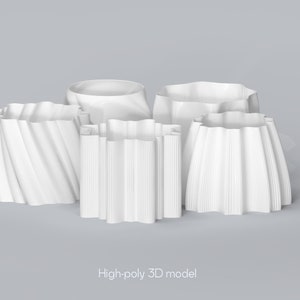 3D Printed Flower Pot STL File Set: Modern Planter Designs (Digital Download)