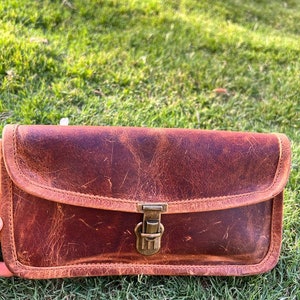 Cartera de cuero hecha a mano, carteras de cuero marrón para mujer, cartera de cuero antiguo, cartera de cuero de grano completo hecha a mano, cartera para él