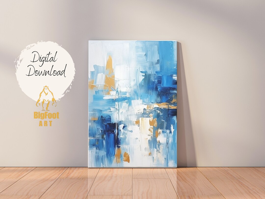 Abstract Blue Sky and Sea Art Printable, Blue Wall Art, Abstract Wall ...