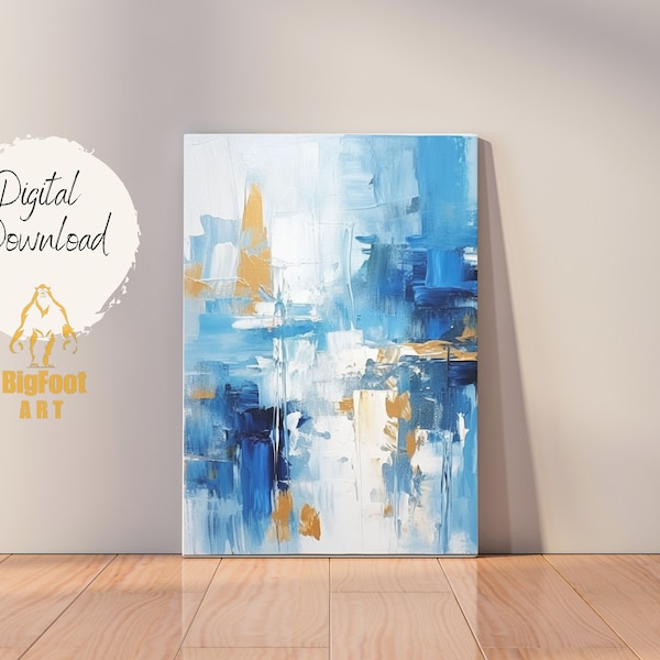 Abstract Blue Sky and Sea Art Printable, Blue Wall Art, Abstract Wall Art, Prints Modern Decor, Digital Download Prints, Instant Download