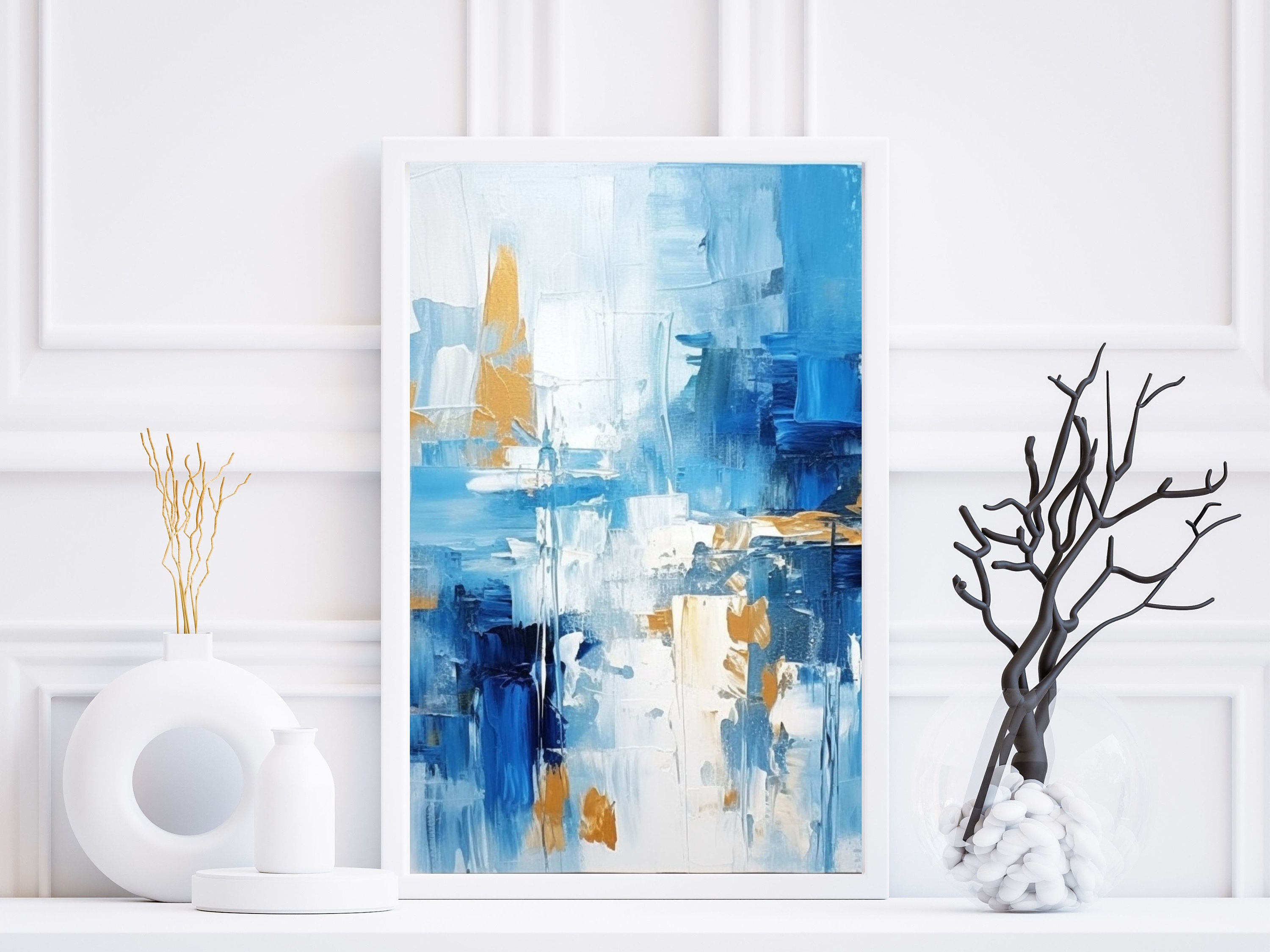 Abstract Blue Sky and Sea Art Printable, Blue Wall Art, Abstract Wall ...