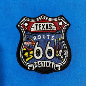 Parche bordado de la Ruta 66 de Texas