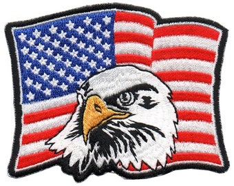 Drapeau USA avec patch brodé Aigle