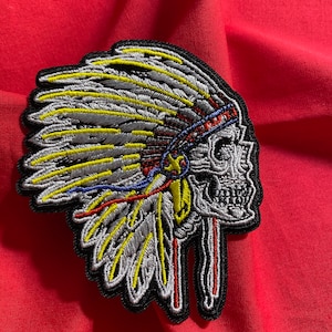 Indian Skull Motorcycle Chief Biker Patch 3.5 &quot; Iron On. SALE!