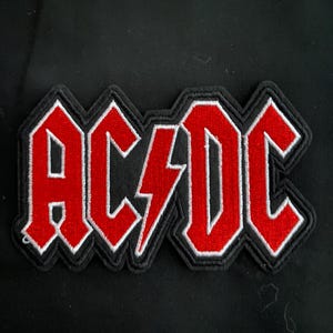 AC/DC Patch, Iron on Embroidered 3.75' X 5.25