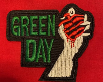 Green Day Patch, Iron On Embroidered applique