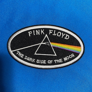 Pink Floyd &quot;Dark Side of the Moon&quot; Patch, Iron on Embroidered Oval 2.5&quot; x 4&quot;