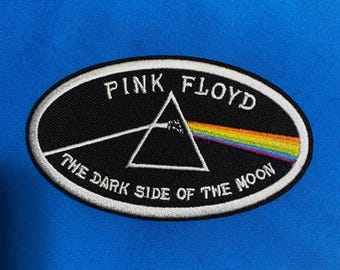 Pink Floyd "Dark Side of the Moon" Patch, Iron on Embroidered Oval 2.5" x 4"
