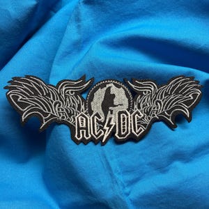 AC DC Rock Broderad Stryk-på-applikation 5,5 cm x 13,5 cm