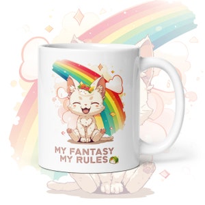 Katzen Tasse, Anime Cat, Rainbow, Anime Merchandise, Kaffeebecher