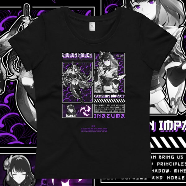 Genshin Impact Girlie Shirt | Shogun Raiden | Streetwear| Gaming & Otakus