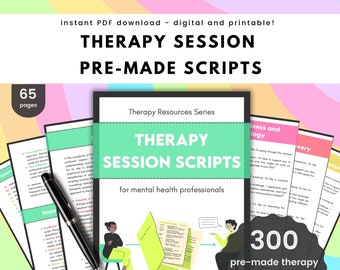 Therapy Session Scripts - 300 Unique Scripts-Trauma, Addiction, Grief, Cognitive Distortions, Boundaries, Eating Disorders, Anxiety and more