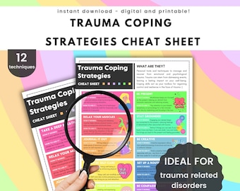 Traumabewältigungskonzepte Spickzettel | PTSD, Panik & Dissoziation Werkzeuge für Therapeuten