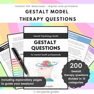 Gestalt Therapy Questions - Gestalt Psychoterapy - Therapy Interventions - Therapy Questions Bundle