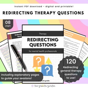 Redirecting Therapy Questions - Therapy Interventions - Conversation Starter - Therapy Questions Bundle