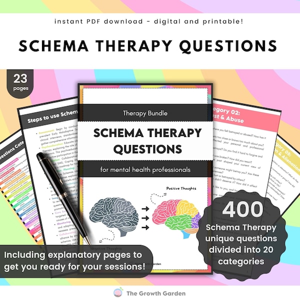 Schema Therapy Questions Bundle - Early Maladaptive Schemas - EMS - Therapy Session Resource