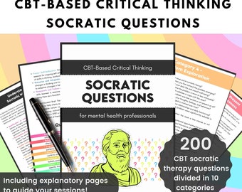 CBT Socratic Questions | Critical Thinking Counseling Prompts & Therapy Interventions for Clients
