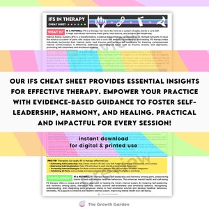 IFS Therapy Cheat Sheet Psychoeducation - Self, Exiles, Managers and ...