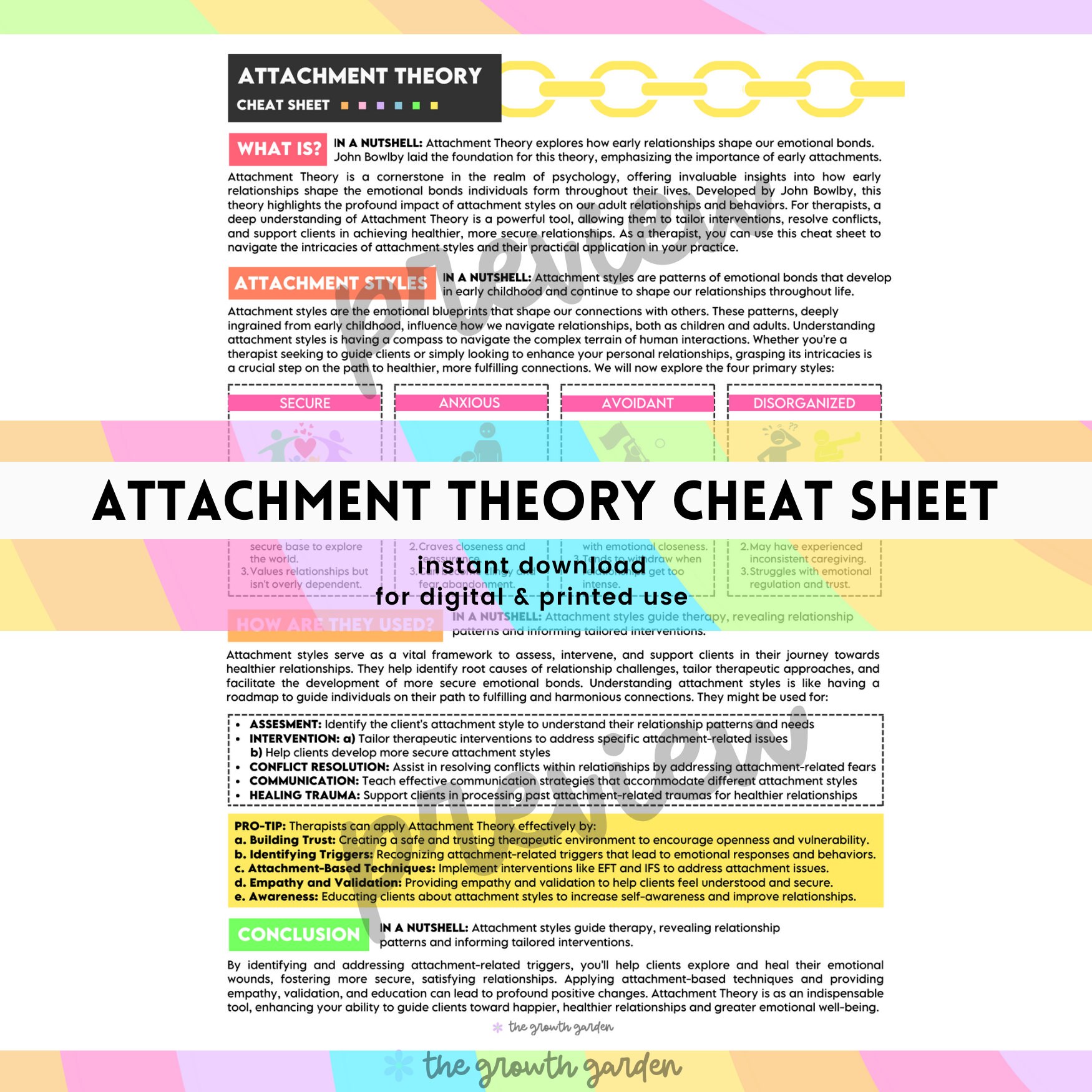 Attachment Theory Cheat Sheet Attachment Guide Acceptance and