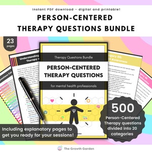 Personenzentrierte Therapie Fragen Bündel - Emotionales Bewusstsein, Trauer, zwischenmenschliche Beziehungen, Familienentwicklung und mehr! Therapie-Tool