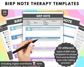 BIRP Therapie Notiz Vorlage | Fortschritt Notizen und Dokumentaur für Mentoren & Sozialarbeiter
