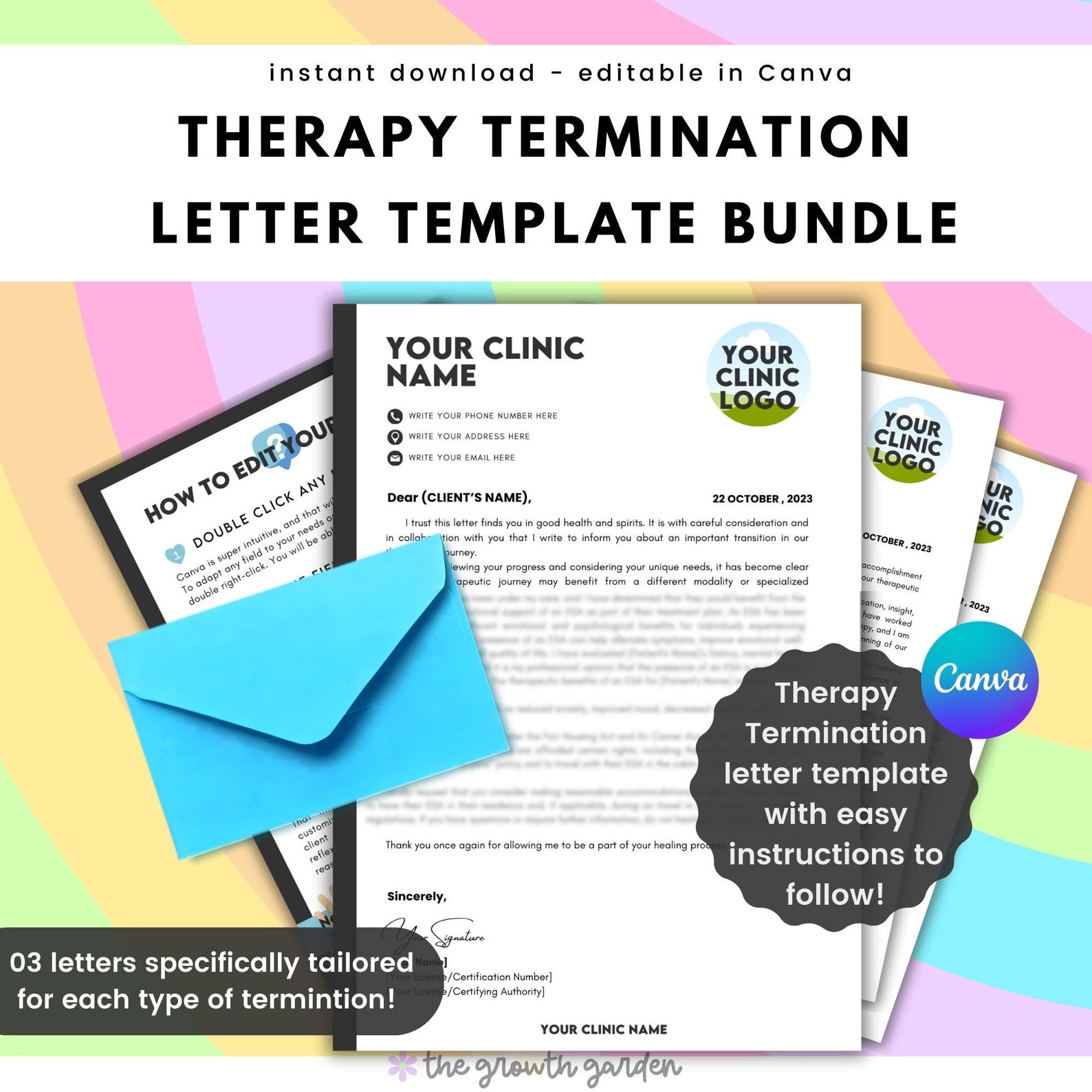 Therapy Termination Letter Bundle for Mental Health Professionals ...