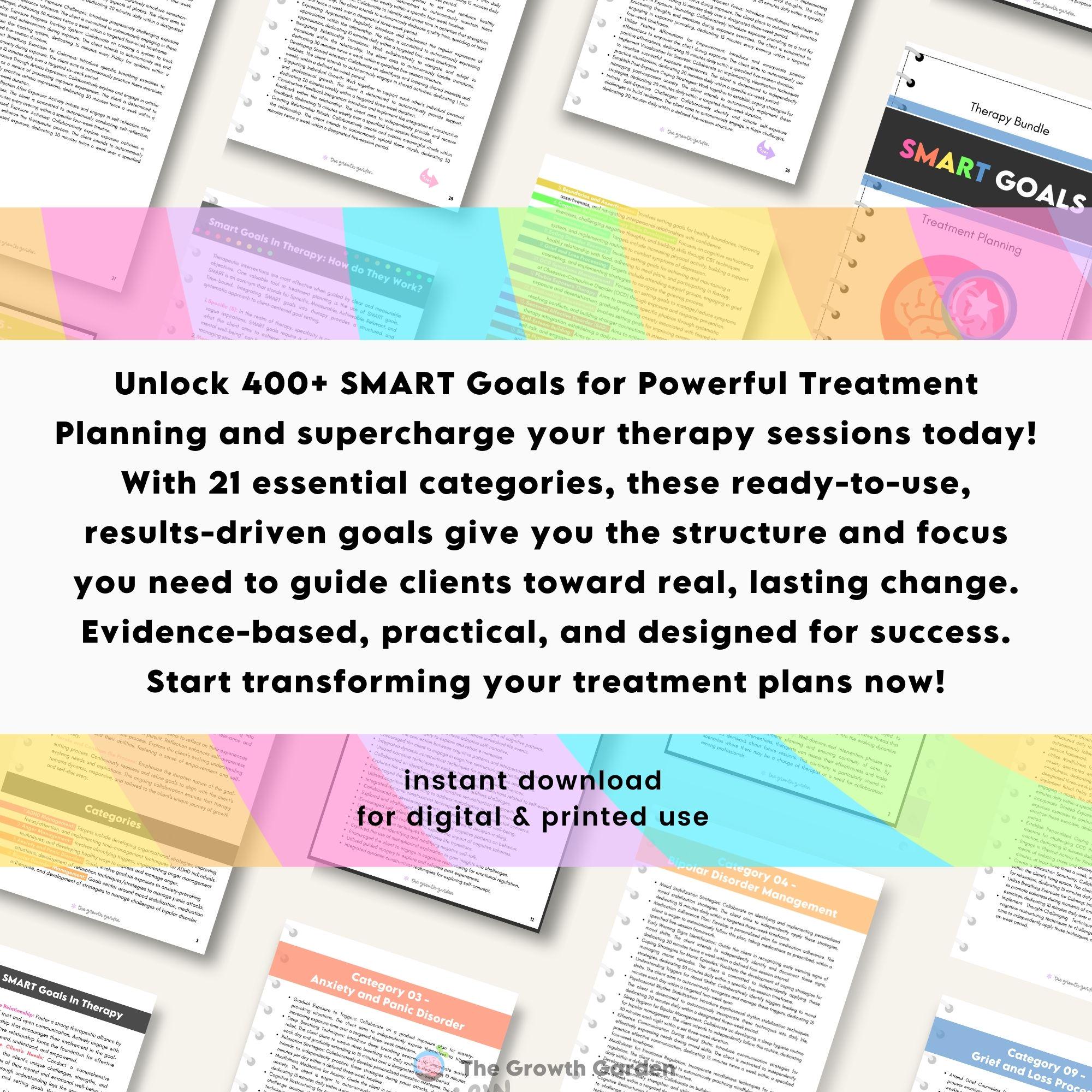 SMART Goals Therapy Guide: Treatment Planning Objectives - Etsy