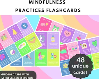 Mindfulness Practices Flashcards - Self Regulation Skills - Mental Health Care - Grounding Techniques