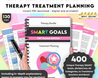 CBT Therapy SMART Goals & Objectives - Treatment Planning Guide with Interventions for Therapy Sessions and Progress Notes