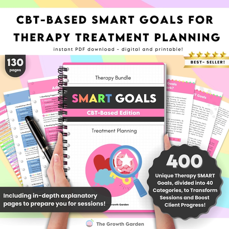 Therapy Interventions CBT SMART Goals Guide | Treatment Planning ...