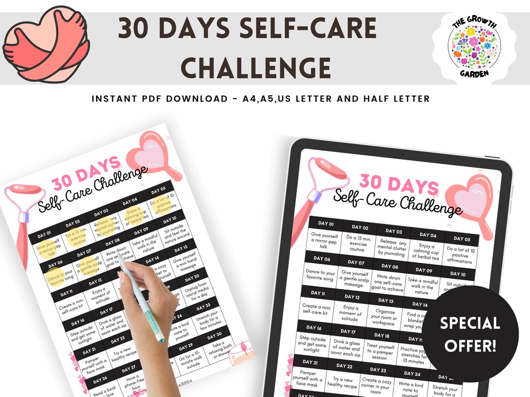 30 Days Self-care Challenge Printable Instant Download PDF - Etsy Australia