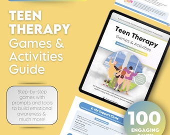 Teen Therapy Games & Activities Guide for Adolescents (12-14 years old) (Digital PDF)