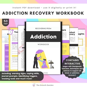 Sucht-Recovery-Therapy Arbeitsbuch, Suchttherapie - Nüchternheit Arbeitsblätter - CBT für Sucht - Sucht - Sucht - Rückfallpräferenz