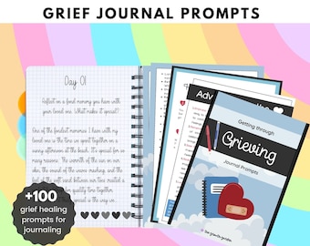 Grief Therapy Journal Prompts | Healing Journey & Loss Support Journal for Counseling Practice