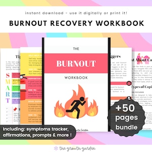 Burnout Workbook - Burnout Recovery Management Tools, Stress Management, Trauma Worksheets