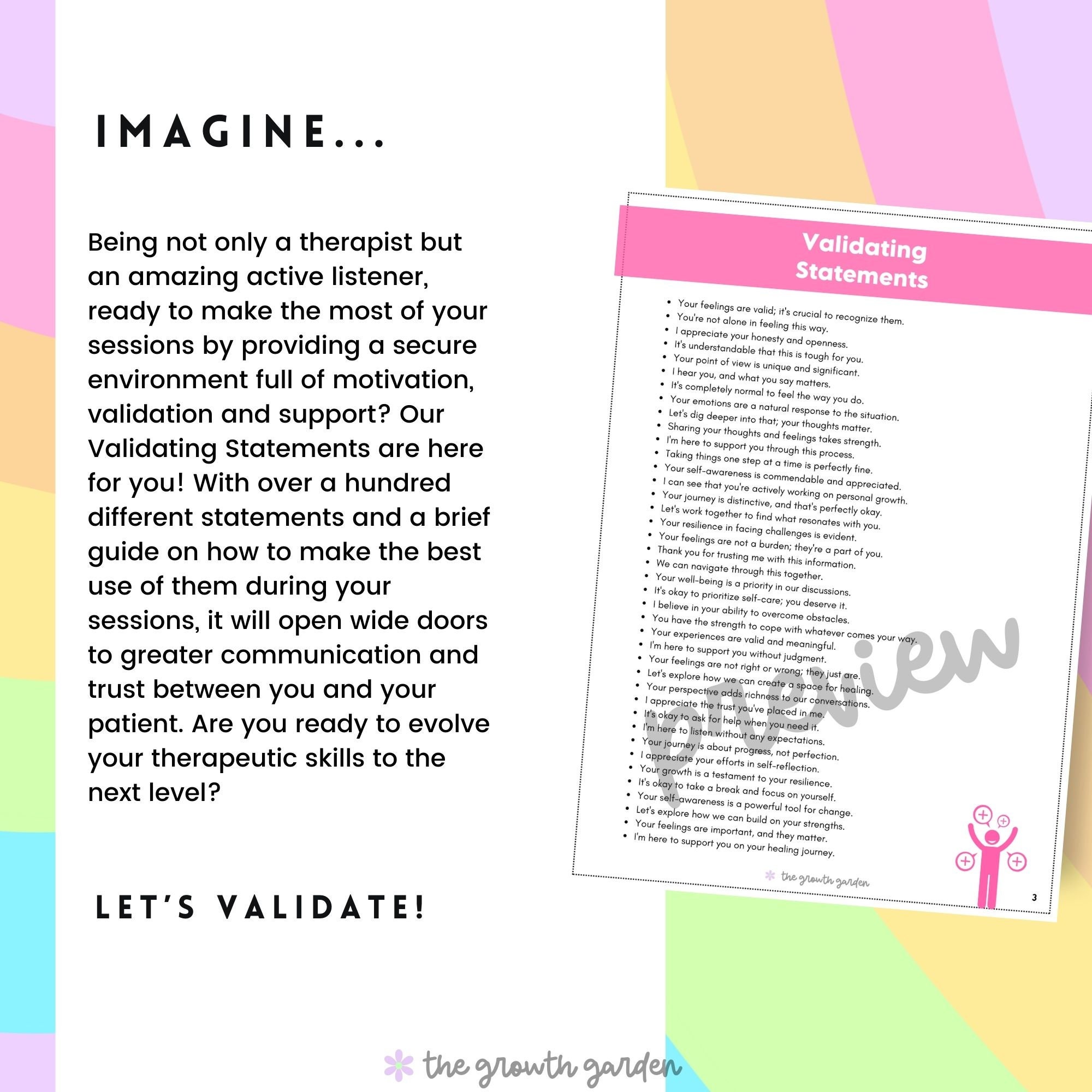 Validating Therapy Statements | Client Interventions & Counseling Tools ...